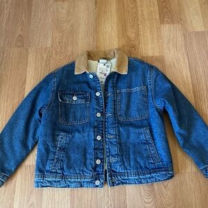 Zara boys denim fleece trim jacket